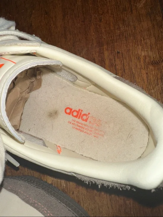 adidas Samba Cream Sneakers with Orange Stripes and Brown Suede - Picture 7 of 7